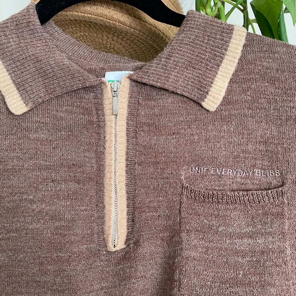 UNIF NWOT Everyday Bliss Collared Sweater/Shirt